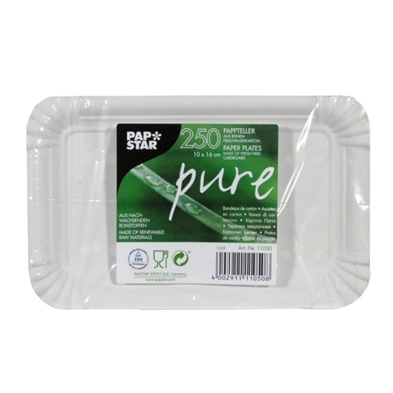 ▷ 100 Platos, cartón biodegradable gama Pure redondo Ø 20 cm blanco