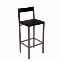 Taburete de bar Milano negro con respaldo Hobeto TS300001C