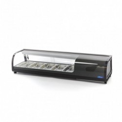 Vitrina repisa frigorifica para sushi y tapas 52 litros con 5 x 1/3 gn modelo de sobremesa