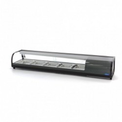 Vitrina repisa frigorifica para sushi y tapas -132 litros con 5 x 1/2 gn modelo de sobremesa