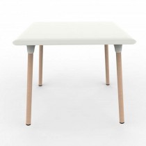 Mesa patas de madera 90x90 color blanco Wood New Flash WMNF