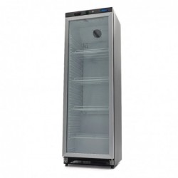 Frigorífico 400 litros negro con puerta de cristal