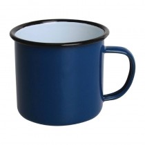 Taza esmaltada Olympia azul - negro 350ml. Paquete de 6 ud. DC394