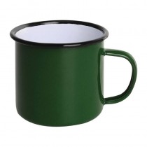 Taza esmaltada Olympia verde - negro 350ml. Paquete de 6 ud. DC396