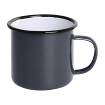 Taza esmaltada Olympia gris - negro 350ml. Paquete de 6 ud. DC397