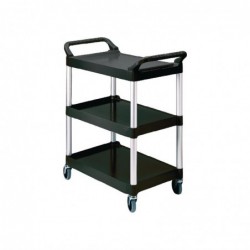 Carrito de servicio compacto negro Rubbermaid J818