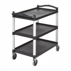 Carrito de servicio grande de 3 estantes negro Cambro CT400