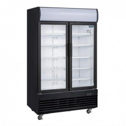 Nevera expositora negra doble puerta abatible con luz 950 litros G-Serie Polar GM813