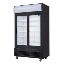 Nevera expositora negra puertas correderas con luz 950 litros G-Serie Polar GM814