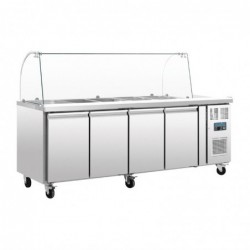 Saladette refrigerada 4 puertas con pantalla protectora Serie U GN Polar CT395