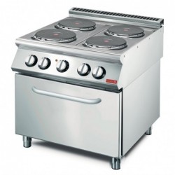 Cocina eléctrica con 4 placas y horno de convección Gastro M 70/80 CFE GL929