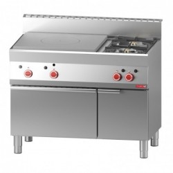 Cocina a gas con 2 quemadores placa horno a gas y armario neutro Gastro M 650 TPG GN052