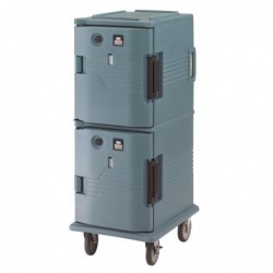 Carro térmico azul pizarra Cambro U litrosa Camcart con puertas calefactadas CJ637