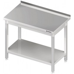 Mesa con estante inox con peto 1200 x 700 mm mural Stalgast 950047120