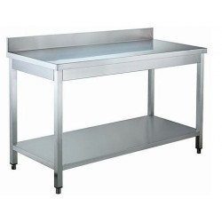 Mesa con peto inox 120x70 y estante inferior Fimar GDATS127A