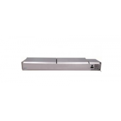 Vitrina refrigerada sin cubetas serie 330. ancho 1200 mm tapa de inox Fimar G-VRX1200-330SS