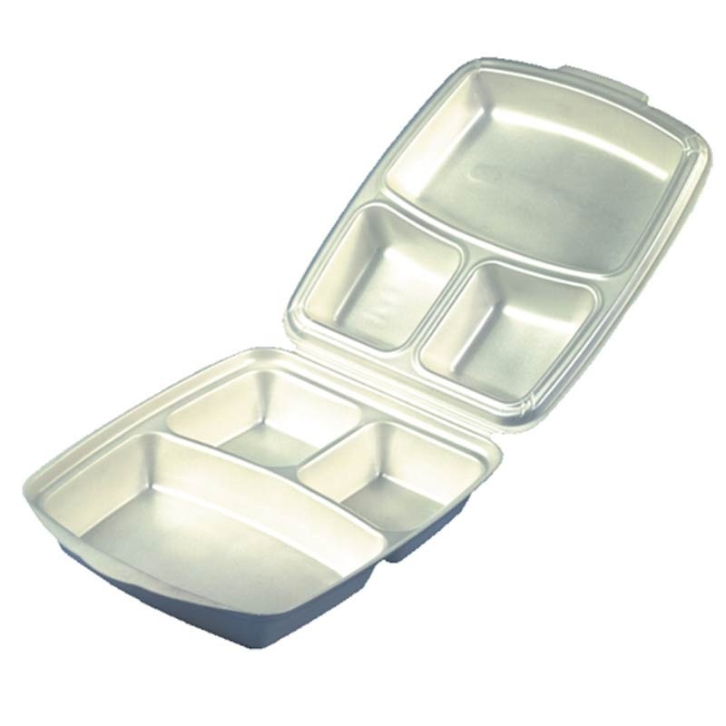 ➡ 【Mejor precio】50 Envases para comida con tapa-bisagra y 3 compartimentos  7,5 cm x 22 cm x 28,5 cm