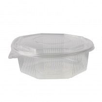 25 Recipientes transparentes octagonales con tapa 1,5 l 5,9 cm x 18 cm x 18 cm