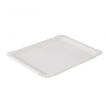 250 Platos, cartón biodegradable gama Pure cuadrado 16,5 cm x 20 cm blanco