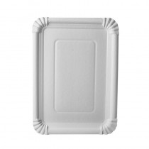 250 Platos, cartón biodegradable gama Pure cuadrado 21,5 cm x 29 cm blanco