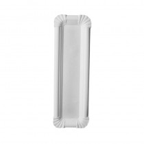 250 Platos, cartón biodegradable gama Pure cuadrado 6,5 cm x 22 cm blanco