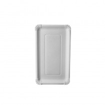 250 Platos, cartón biodegradable gama Pure cuadrado 18 cm x 33 cm blanco
