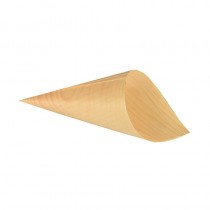 50 Cono de madera biodegradable gama Pure Ø 9,5 cm · 18 cm