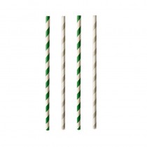 25 Cañitas de papel biodegradable gama Pure Ø 6 mm · 20 cm colores surtidos Stripes