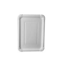 25 Platos, cartón biodegradable gama Pure cuadrado 21,5 cm x 29 cm blanco