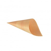 50 Cono de madera biodegradable gama Pure Ø 8 cm · 15,5 cm