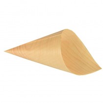 50 Cono de madera biodegradable gama Pure Ø 12,5 cm · 24 cm