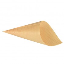 50 Cono de madera biodegradable gama Pure Ø 11 cm · 21 cm