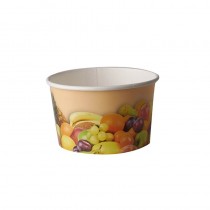 200 Vasos para helado de cartón redondo 125 ml diámetro 8 cm · 4,8 cm diseño Frutas