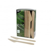 100 Cuchillos, madera biodegradable gama Pure 16,5 cm