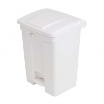 Cubo de basura a pedal Jantex blanco 65 litros DC711