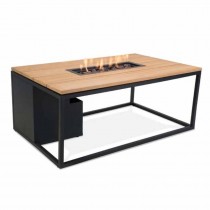 Mesa fuego de jardín Cosiloft 120 negro y teka Butsir COSI0014