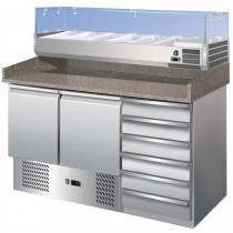 Mostrador refrigerado para preparación de pizza y ensalada 257 litros Fimar G-S903PZCAS-FC