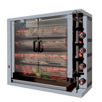 Asador de pollos rotativo a gas 12 espadas para 72 pollos 12MR