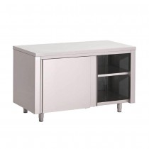 Mesa de cocina de acero inoxidable Gastro-M puertas deslizantes 1000x700x850mm GN149